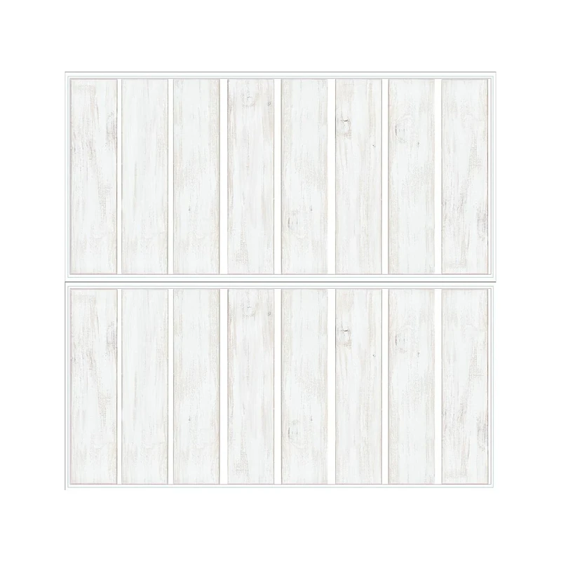 RoomMates RMK3697GM White Shiplap Wood Plank Peel and Stick Wall Decal 17.25" x 36.5"