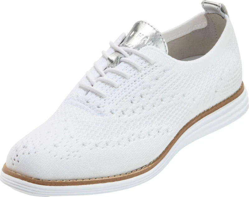 Cole Haan Women's Originalgrand Stitchlite Wingtip Oxford, Optic White Knit/Optic White, 5 UK