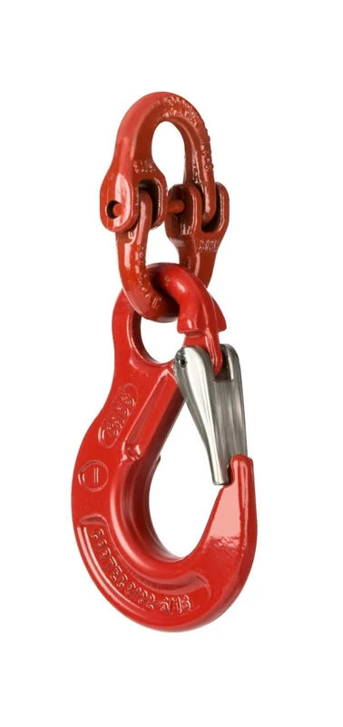 KERN YHA-01 Hook with Safety Catch, Cast Steel, Galvanised and Lacquered, Non-Revolving, Scope of Delivery: 2 Shackles, 1 Lacquered Screw Bolt, 1 Hook (Only Suitable for Models with [Max] <= 1 T)