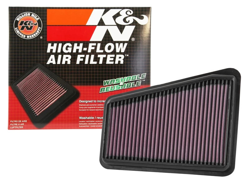 K&N Replacement air filter compatible with KIA Stinger GT 3.3 Twin Turbo 2018- (left) (33-5067)