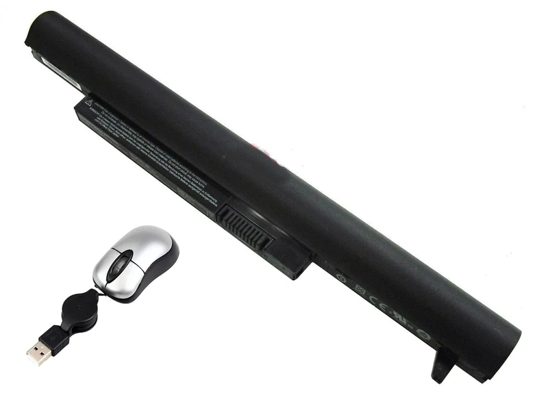 amsahr 10.8 V 25 W 2250 mAh Replacement Battery with Mini Optical Mouse for Benq BATTV00L6/Joybook Lite U102-M10/U107-WC01