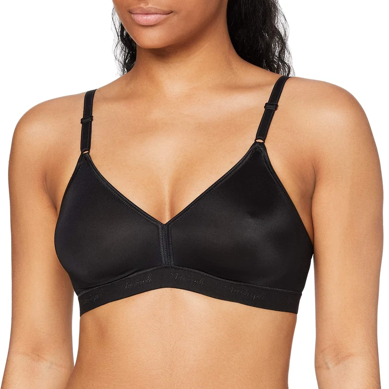 Triumph Women's Micro Fun N Wireless Bra, Black (Black 0004), 38B (Manufacturer size: 85)