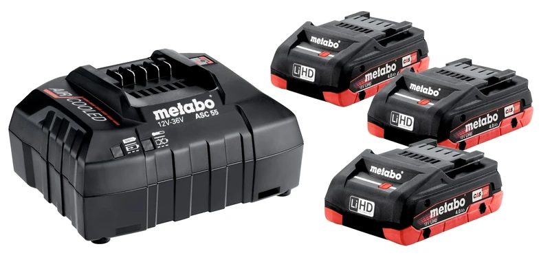 Metabo Basic set 3 x LiHD 4.0 Ah (685132000) Battery pack type: LiHD, Battery pack voltage: 18 V, Battery capacity: 3 x 4 Ah