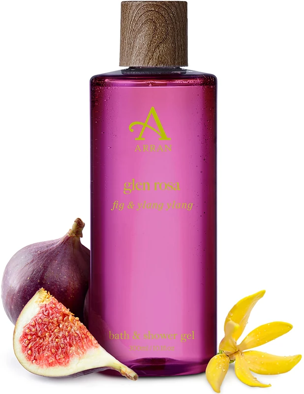 Arran Sense of Scotland Glen Rosa Bath & Shower Gel (300ml) Fig & Ylang Ylang Scented Body Wash with Pro-Vitamin B5