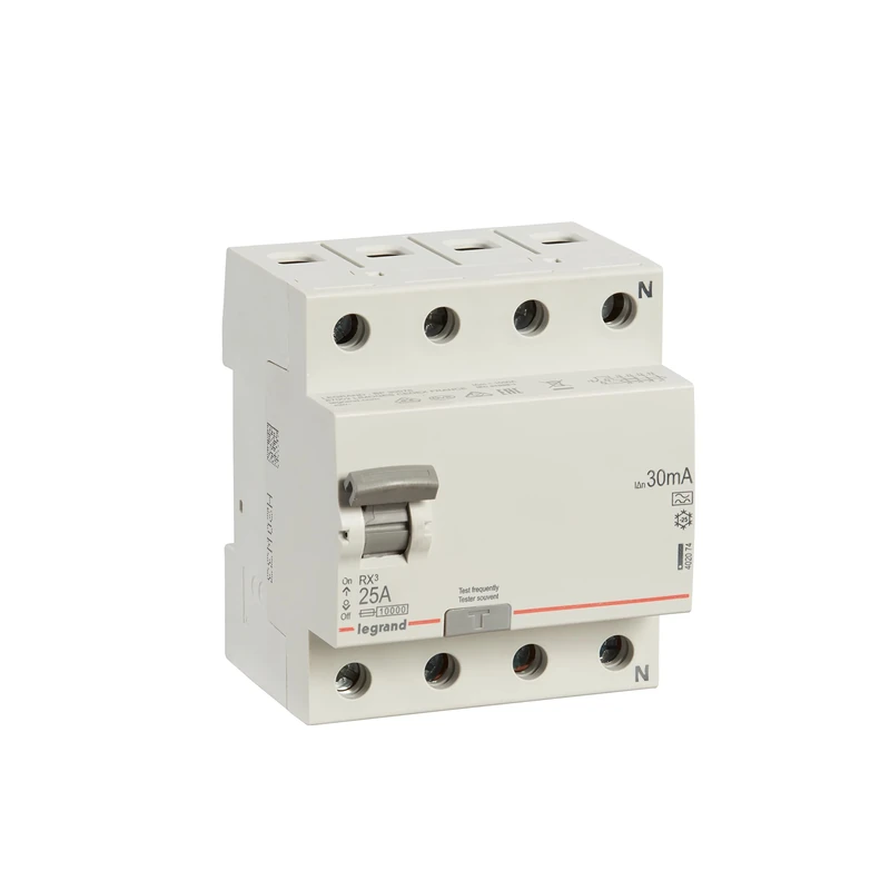Legrand 402074 FI Circuit Breaker 25 A, 30 mA; Residual Current Circuit Breaker/RCD, 4-Pin - 25 A / 30 mA, 1 Piece