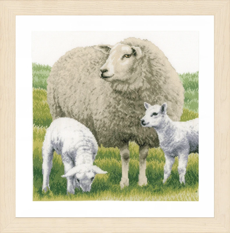 Lanarte Counted Cross Stitch Kit: Sheep (Aida), Cotton, NA, 35 x 35cm