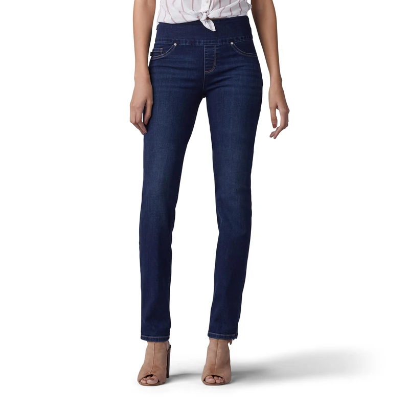 Lee Women's Sculpting Fit Slim Leg Pull on Jean, Infinity, 22 Short