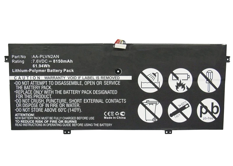 amsahr 7.6 V 62 W 8150 mAh Replacement Battery for Samsung AAPLVN2AN/ATIV Book 9 Edition 2014 Series