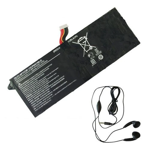 amsahr 3.7 V 24 W 6700 mAh Replacement Battery with Stereo Earphone for Acer AP11C8F/AP11C3F 1ICP6/67/88-2/1ICP5/67