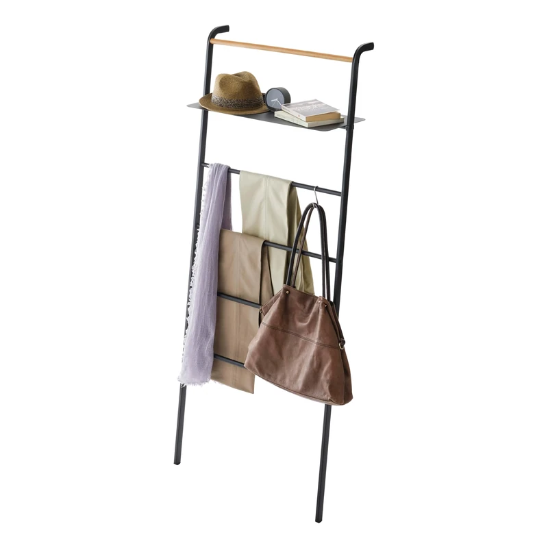 Yamazaki Tower Ladder Hanger Wide with Rack BK