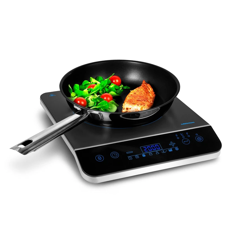 MEDION induction hob / 2000 W/temperature range 60-240 °C / 8 automatic programs / 10 power levels/LED display/MD 17595 / black - Image 1
