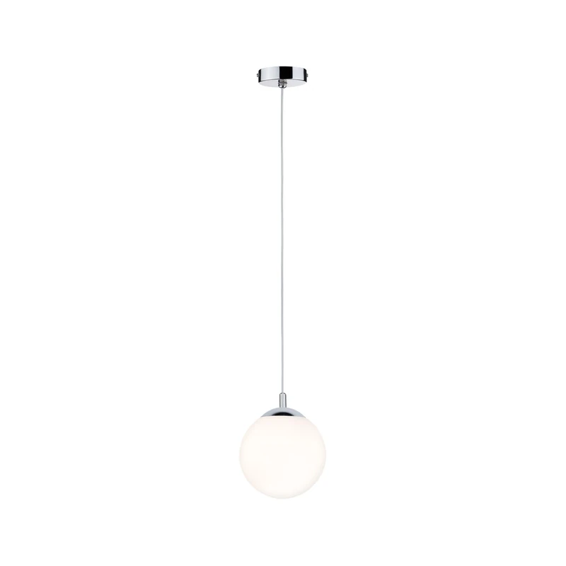 Paulmann 70895 Pendant luminaire Globe Round max. 20 watts Pendant lamp IP44 Splash-Water Protected Satin, Chrome Ceiling lamp E27