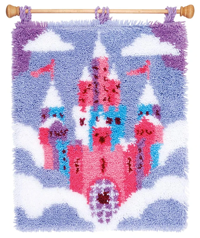 Vervaco Latch Hook Kit: Rug: Fairytale Castle, Cotton, NA, 43 x 51cm / 17.2" x 20.4"