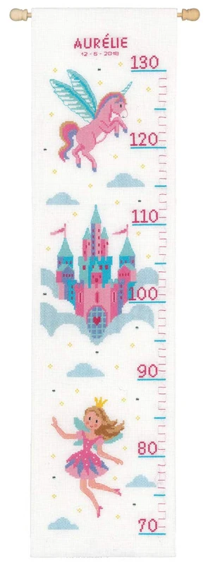Vervaco Counted Cross Stitch Kit Princess & Unicorn, Cotton, Multi-Colour, 18 x 70 x 0.3 cm