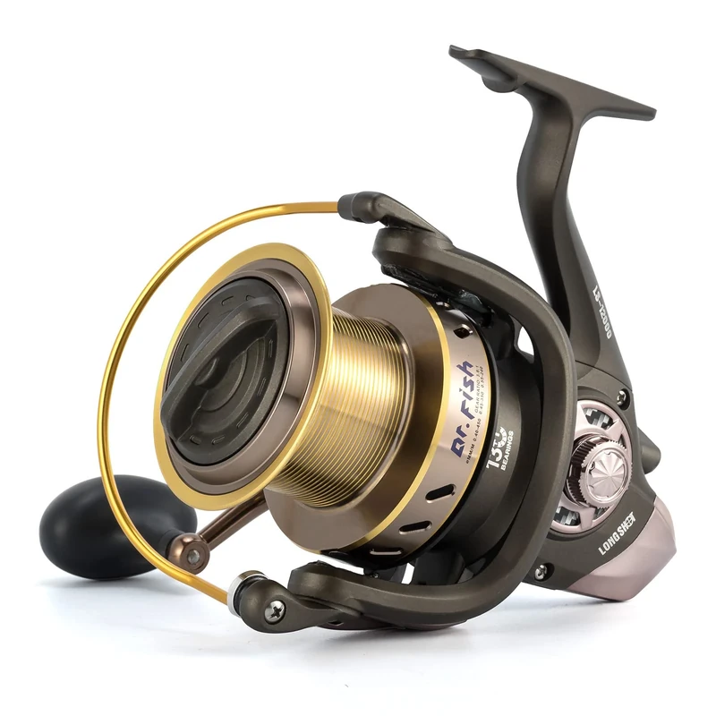 Dr. Saltwater Fish 10000/12000 Surf Fishing Reel Heavy Duty Long Throw Ultra High Capacity Offshore 13+1 BB, LS-10000