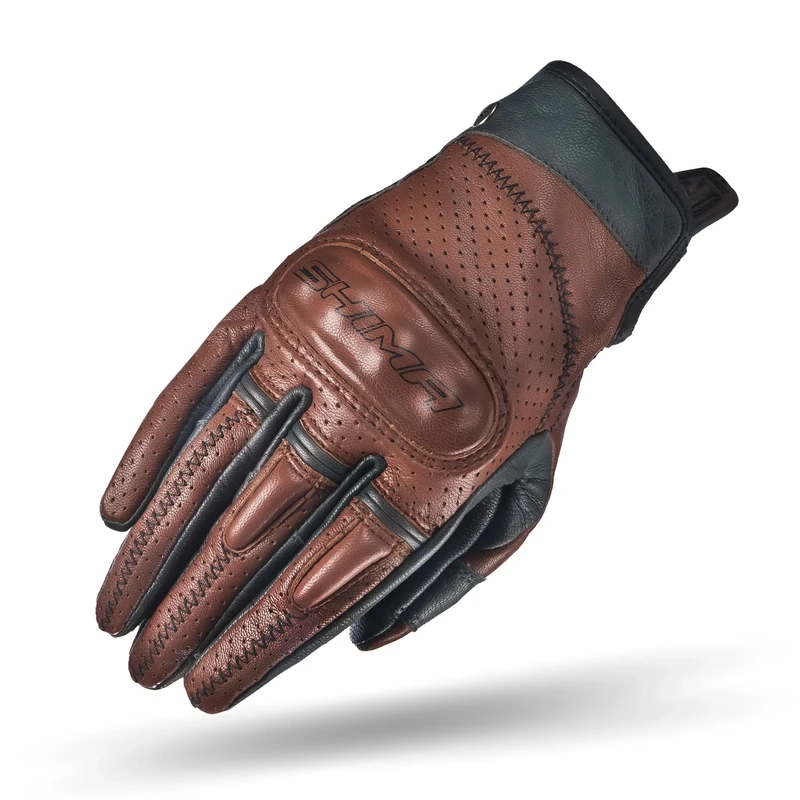 SHIMA CALIBER Motorbike Gloves Women Leather Summer Biker Armoured Protectors Motorcycle Perforated Ventilated Reinforced Motorsport Glove Street Motorbikes (Womens, Women/Brown, S)