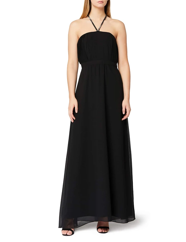 Truth & Fable Women's Bridesmaid Maxi Dress, Black, 12