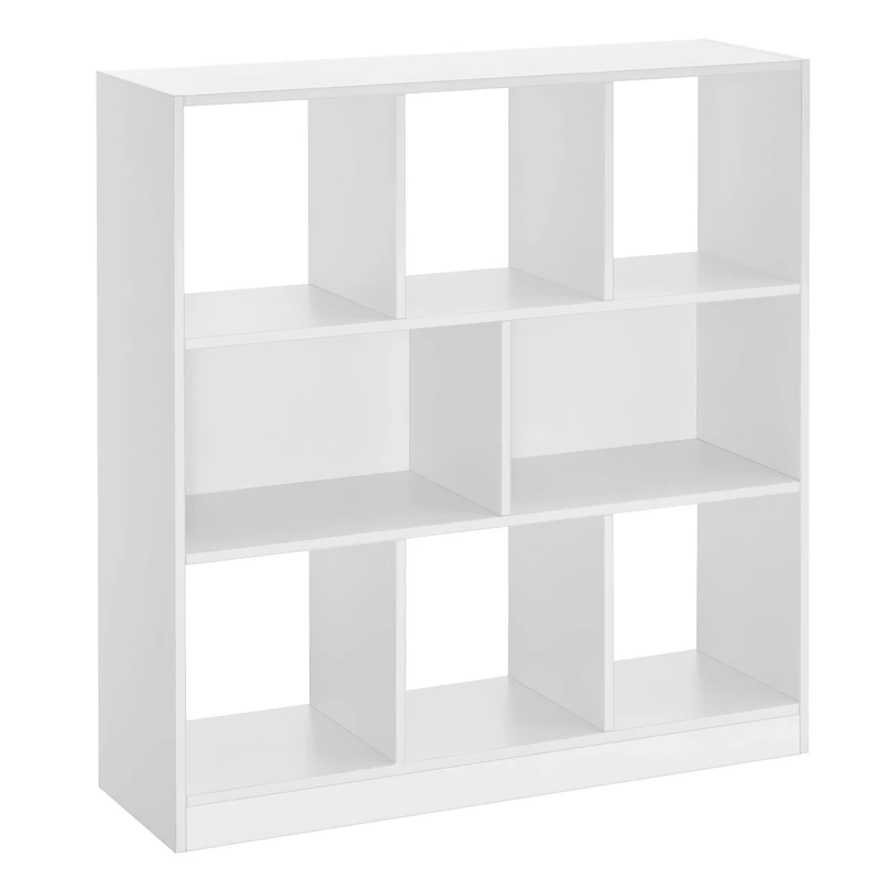 VASAGLE LBC52WT Bookcase Shelving Unit 8 Open Shelves Horizontal Side or Left 30 x 97.5 x 100 cm for Living Room Office White