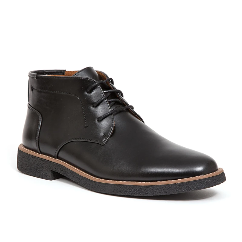 Deer Stags Men's Bangor Memory Foam Dress Casual Comfort Chukka Boot, Black/Black, 6 UK