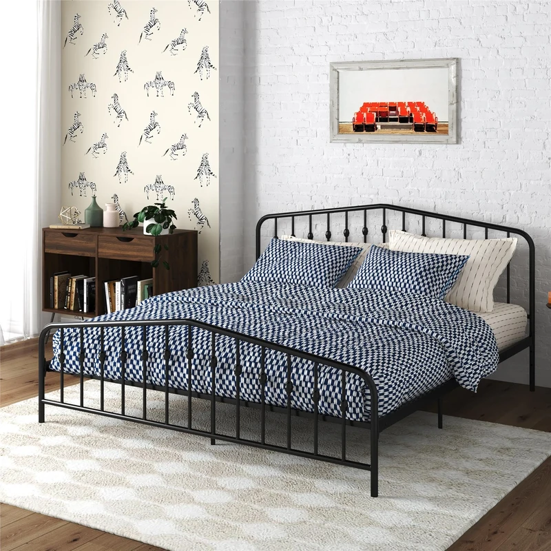 Novogratz Bushwick Metal Bed Black Superking