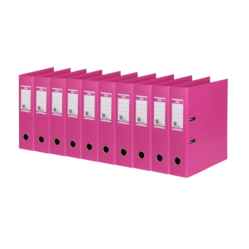 Elba 10 x A4 Strong Line 8cm Wide Plastic Folders - Pink