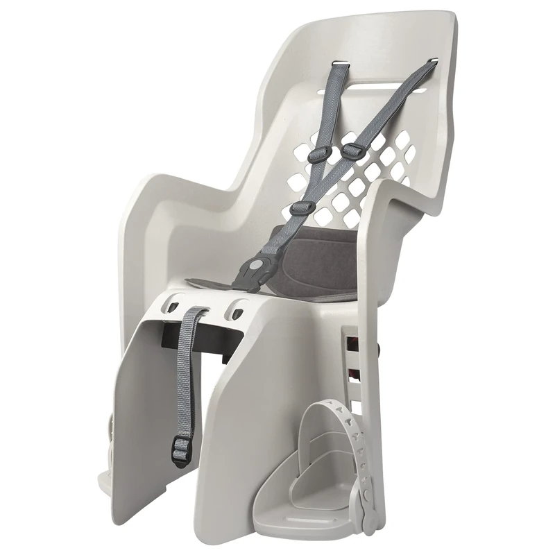 Polisport 8406600001 - Rear Bicycle Child Seat Joy For Luggage Carrier – Ergonomic Design, Adjustable Safety Features, Stylish Colors, Ventilation Openings, Cream/Dark Grey