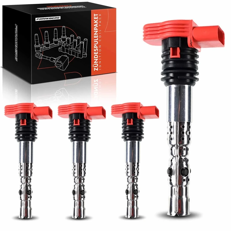 Frankberg 4x Ignition coil Ignition module Compatible with A4 8E2 2.0L 3.0L 2000-2004 A4 8EC 3.0L 2004-2006 A4 Avant 8E5 2.0L 3.0L 2001-2004 A4 Convertible A6 A8 A6 Avant Replace# 06C905115E