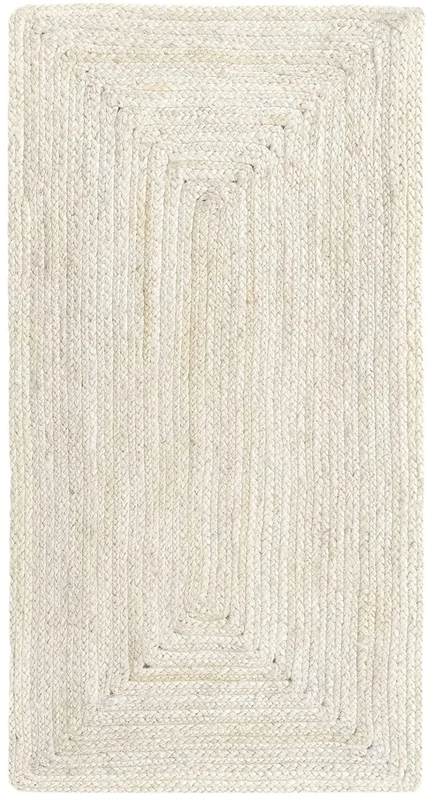 HAMID - Rug Jute Alhambra White Colour, Jute Rug, Area Rug 100% Jute Fibre Hand Wovem, Braided Rug for Home, Living Room, Floor Carpet..(110x60cm)