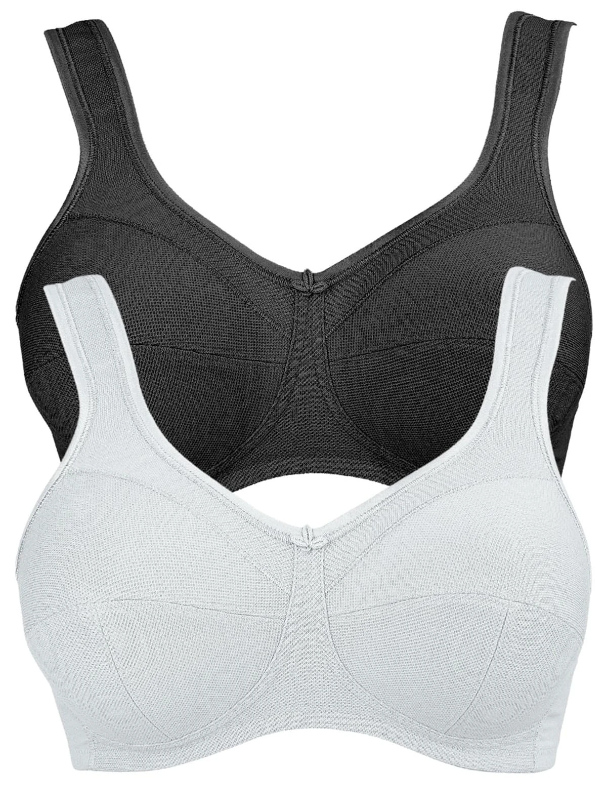 Anita Women's Non-Wired Cotton Rich Bra 5427 (Pack of 2) Black White 42 H