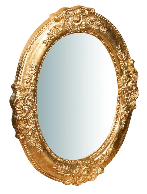 Biscottini Mirror Wall Mirror in VERTICAL or HORIZONTAL style Shabby wood with antique gold leaf finish measures W40xDP2.5xH32 cm Made in Italy