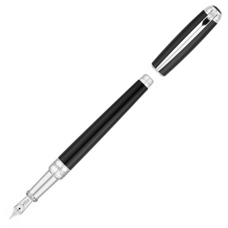 S.T. Dupont Line D Medium Fountain Pen Black/Palladium - Image 1