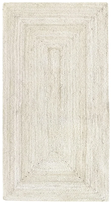 HAMID - Rug Jute Alhambra White Colour, Jute Rug, Area Rug 100% Jute Fibre Hand Wovem, Braided Rug for Home, Living Room, Floor Carpet..(150x80cm)