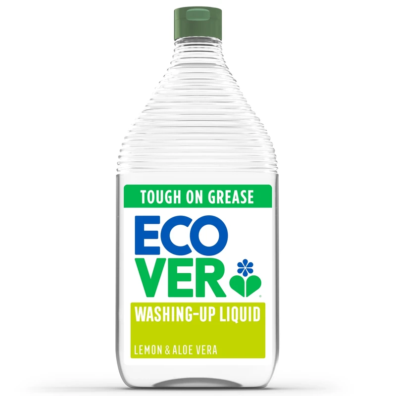 Ecover Washing Up Liquid, Washing Up Soap, Tough on Grease and Grime, Fresh Lemon & Aloe Scent, 1 x 950ml