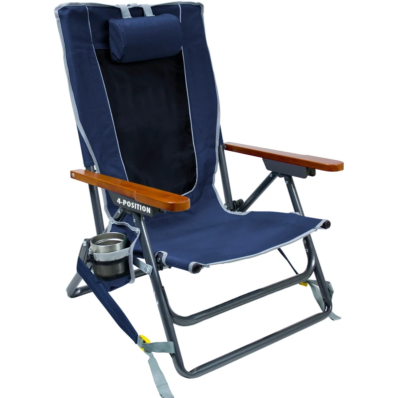 GCI Outdoor Wilderness Reclining Portable Backpack Chair, Indigo Blue