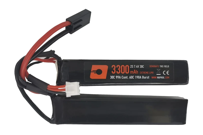 NUPROL Power - 7.4v LiPo 3300mAh 2S Mini Tamiya [Rate 30C @ 99A] [Burst 60C @ 198A] - Nunchuck