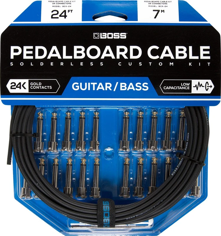 BOSS BCK-24 Pedalboard Cable Kit - 24 Feet Cable, 24 Connectors