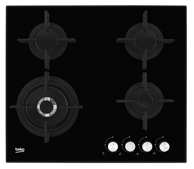 Beko HCLW64222S 60cm Gas on Glass Hob - Black
