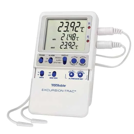 Traceable Excursion-Trac™ Data Logging Thermometer with Calibration; 2 Bullet™ Probes