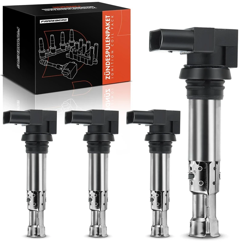Frankberg 4x Ignition coil Ignition module Compatible with A1 A2 A3 Bor.a Golf IV V VI Jett.a III Passa.t Polo Shara.n Tigua.n Toura.n Toledo Fabia Octavia Superb II Replace# 036905715