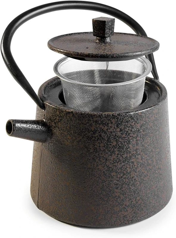 IBILI Cast Iron Nara Teapot, 1.2 Litres, Enamel Interior, Induction Safe