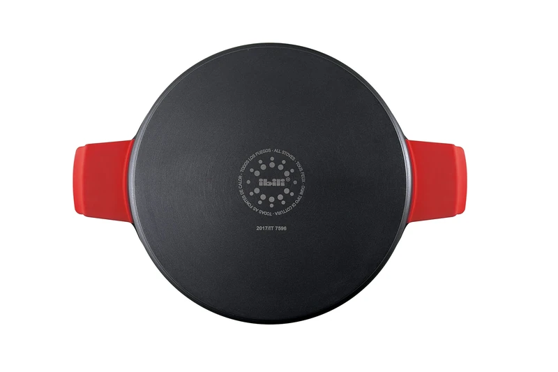 IBILI Excellent Titanio Cast Aluminium Stew Pot, Glass Lid and Silicone Grips, 40 cm, Non-Stick, Suitable for Induction Hobs