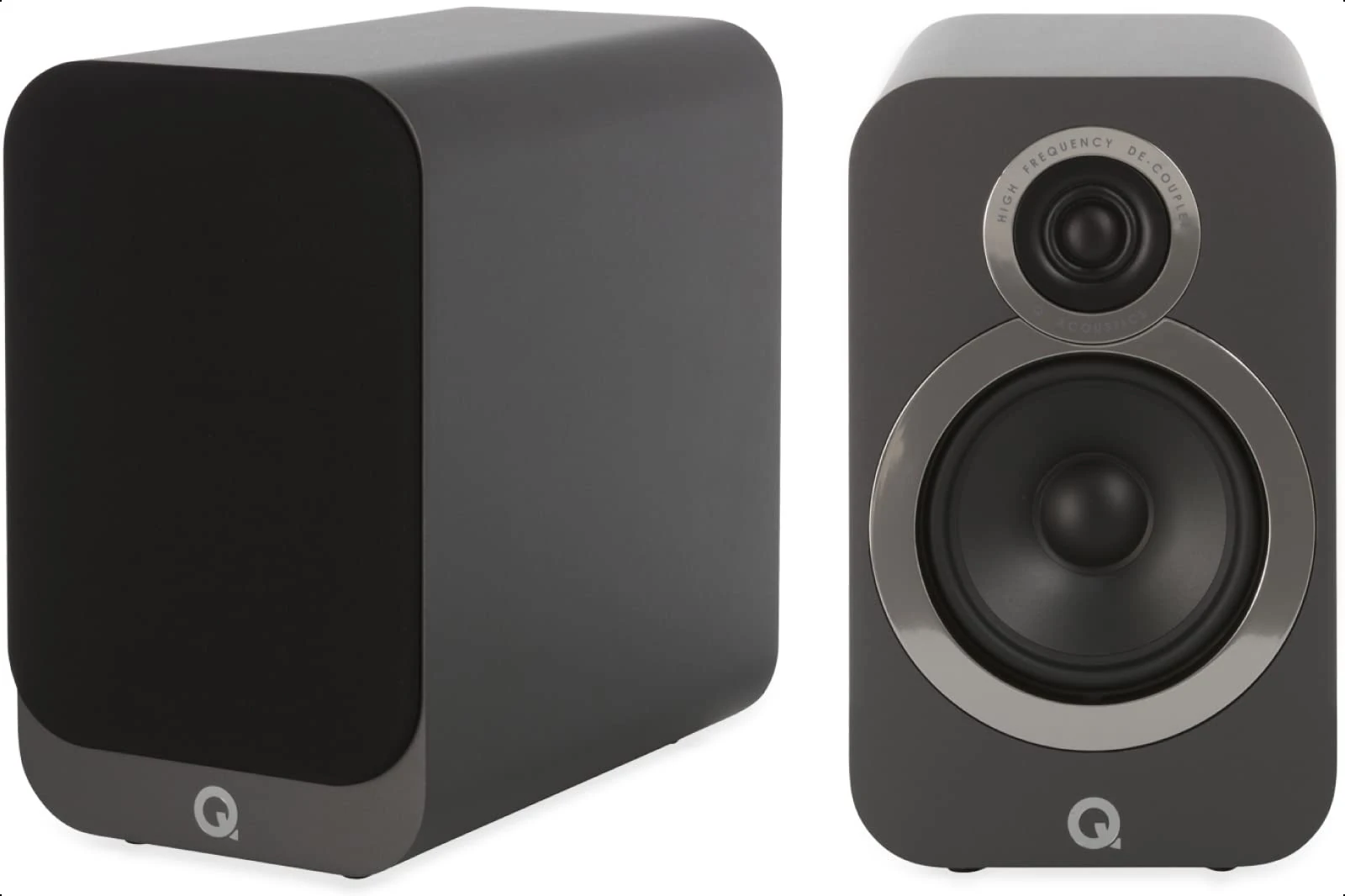 Q ACOUSTICS 3020i Bookshelf Speakers Pair Graphite Grey - Featuring 2-way Reflex Enclosure Type, 125mm (5") Bass Driver, and 22mm (0.9") Tweeter - Stereo Speakers Hifi/Passive Speakers