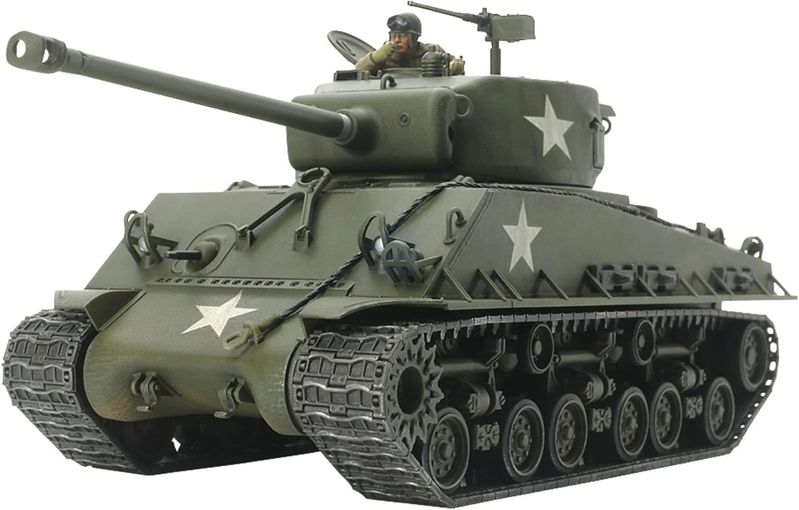 Tamiya TAM32595 Fahrzeug 32595-1:48 US M4A3E8 Sherman Easy Eight, Model, Plastic, Detailed Replica, Assembly Kit, Unvarnished