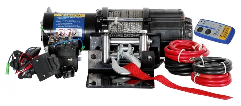 Berger & Schröter Professional Winch Motor Cable Winch Electric Motor Winch 12 V Steel Cable 3150 kg Tensile Force 14 m Rope Length