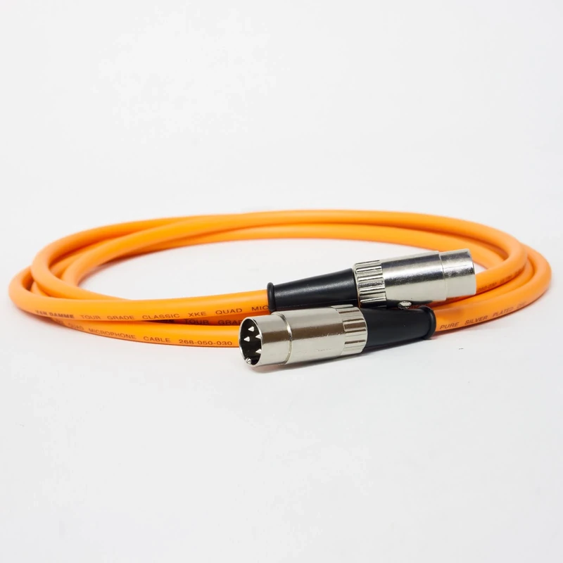 Premium QUAD 4 Pin Din to 4 Pin Din Lead. Pre-amp to Power-Amp. 33,44, 303, 405 (3m, Orange)