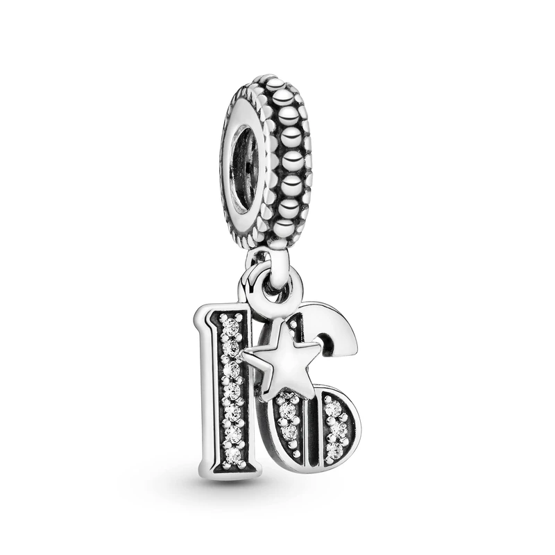 PANDORA Sterling Silver 16 Years of Love Dangle Charm for Bracelet, No Box