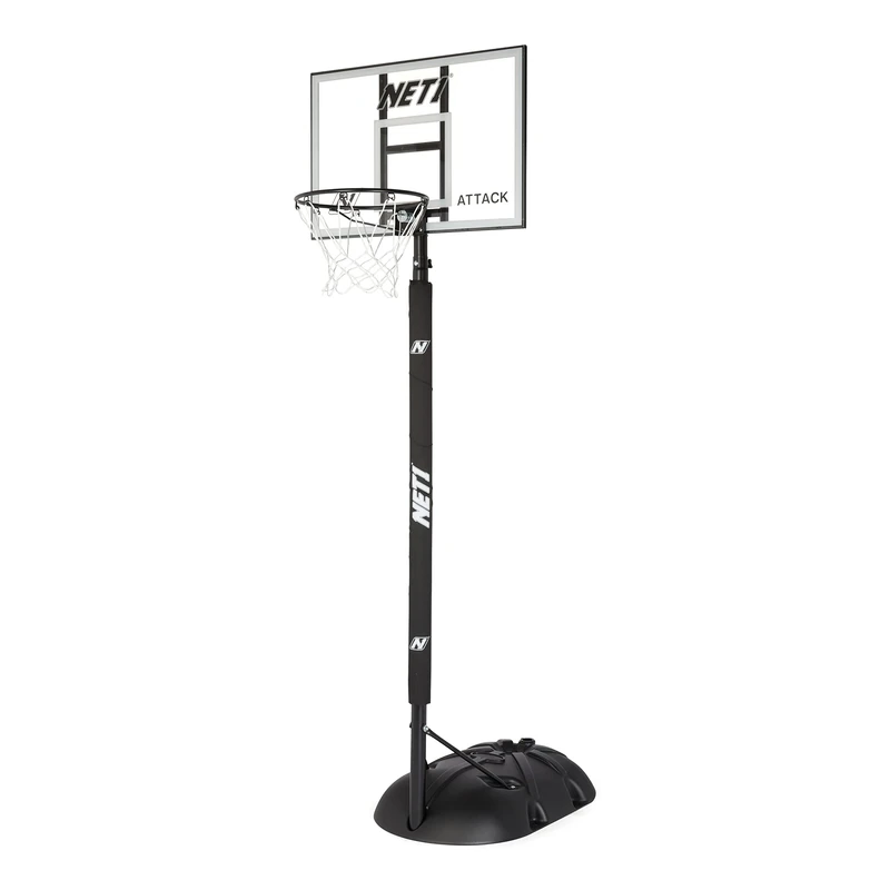 NET1 | Premium Basketball Backboard & Net System For Kids | Ultra Durable 15" Solid Steel Hoop | Wall-mounted or Portable Height Adjustable | Padded Pole