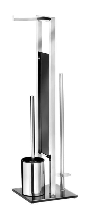 WENKO Juego de Pie Rivalta INOX Brillante, Rustproof stainless steel, Glossy Silver, 18 x 20 x 70 cm
