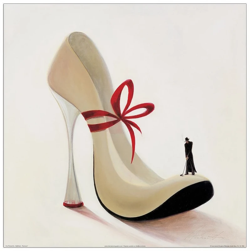 Artopweb Panasenko-Highheels-Romance Decorative Panel, Wood, Multi-Colour, 50 x 1.8 x 50 cm