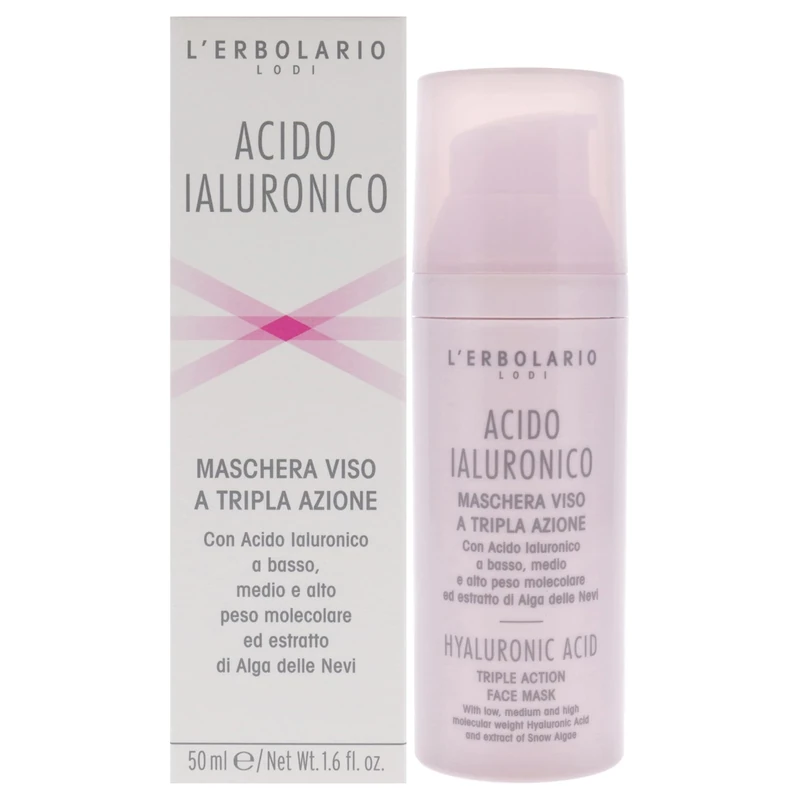 LErbolario Hyaluronic Acid Triple Action Face Mask For Unisex 1.6 oz Mask